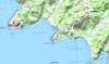 Carte du littoral entre Tizza (Tizzano) et la plage de Roccapina et l'itinéraire complet en bord de mer