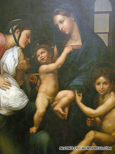 A European-styled painting with the genital defaced
