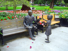 Esther Short Park statue of George Propstra