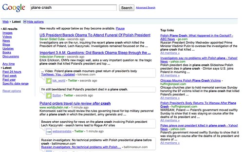 Google Real Time Top Links