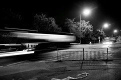 black and white traffic blur