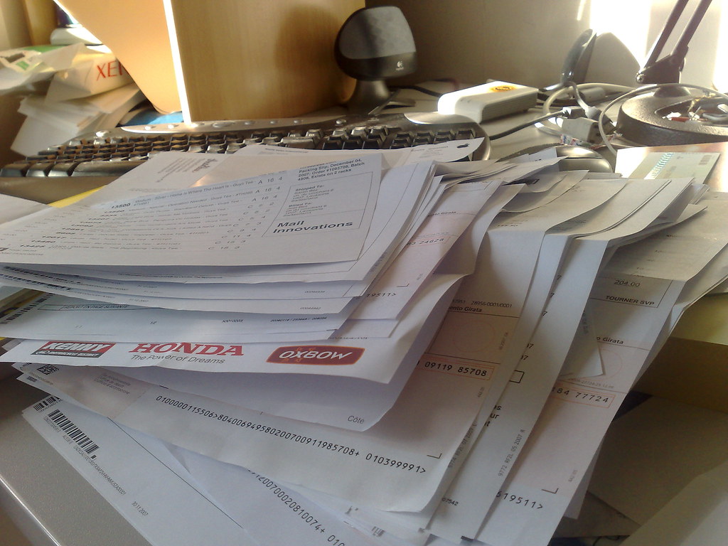 4 months of paperwork to sort by lejoe, on Flickr