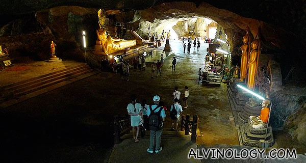 Full view of the cave from a vantage point