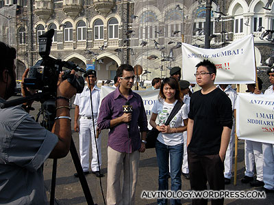 We were grabbed by this journalist from News X after our first interview