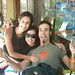 Carmen Vaca, Trutxi y Loco (yo) en el Café Lisboa, una tarde soleada... de birras.