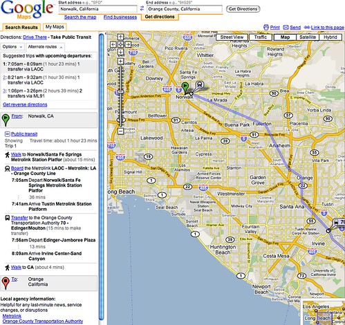 Google Transit y Google Maps