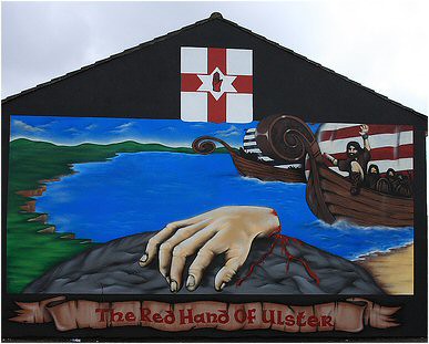 red hand of ulster mural