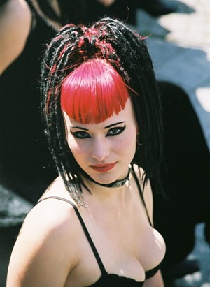Goth Girl with Black & Red Hair