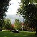 college campus lawn