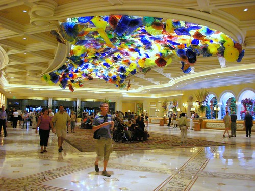 Glass Flowers Adorn Lobby Ceiling Bellagio Las Vegas A