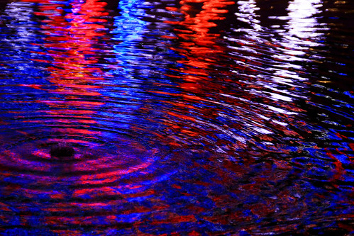 colorful reflection in rippled water