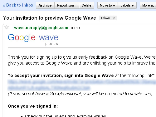 Google Wave Invite