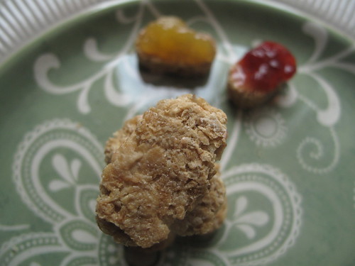 Weetabix with marmalade and jam