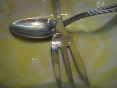 Plate emptied of Kulfi