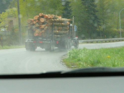 Lumber truck leaving Port Angeles