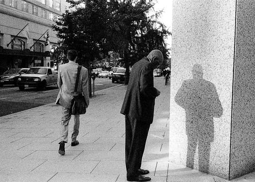Man with shadow