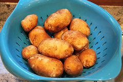 potatoes in colander