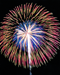 Beautiful Firework Red White and Blue Giant Starburst - Epic Fireworks