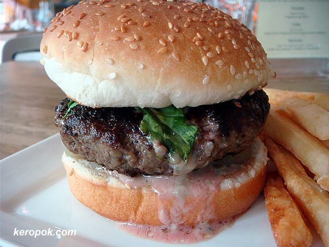 Blue Cheese & William Pear Beef Burger