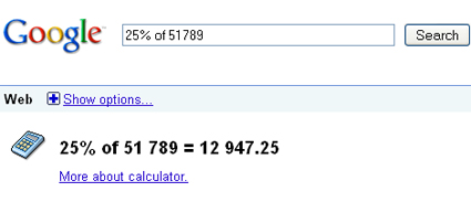 Google calculator