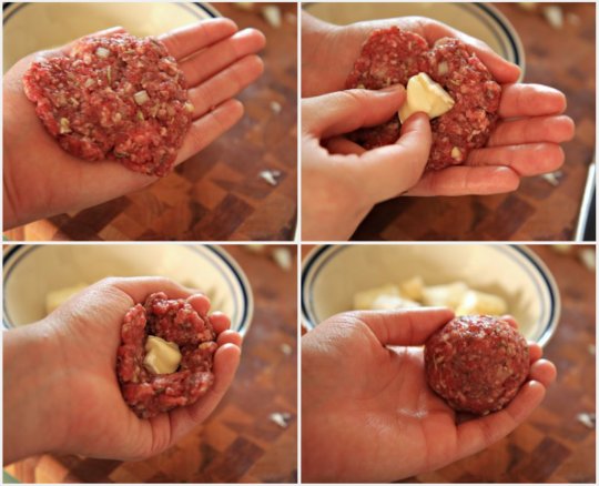Brie Stuffed Meatball Collage
