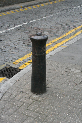 Old cannon-style bollard in Wapping