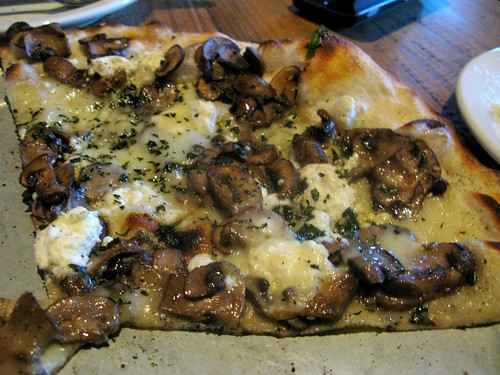 Mushroom, goat cheese, truffle oil pizza