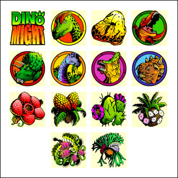 free Dino Might slot game symbols