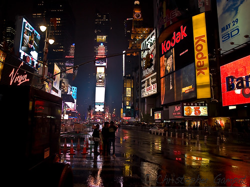 Times Square in the rain