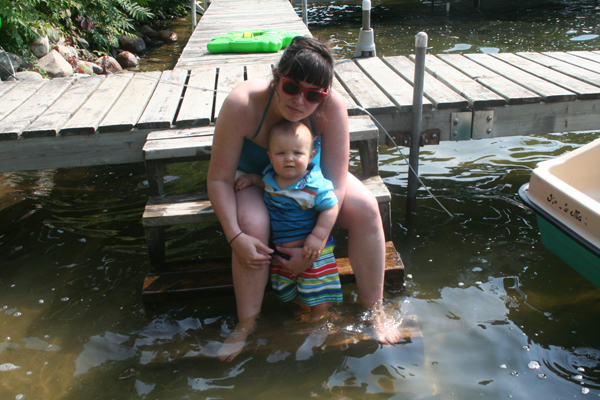 Finn takes a dip in a Northern Minnesota lake