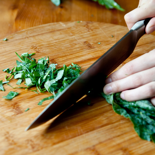 Chopping Kale