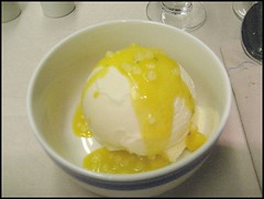 Vanilla Ice Cream with Homemade Mango Sauce