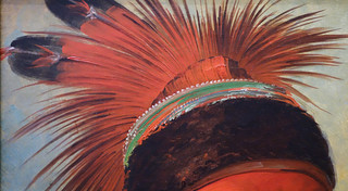 George Catlin, The White Cloud, Head Chief of the Iowas (detail of headdress), 1844-45