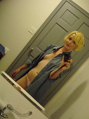 Hot Blonde Topless with a Shirt On and Panties