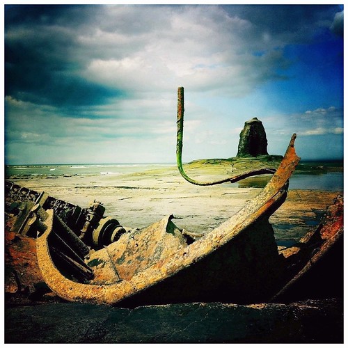 Wreck of the 'Admiral von Tromp' & Black Nab, Saltwick Bay, Yorkshire