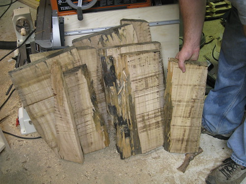 Eucalyptus boards resawn