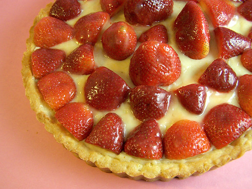 Lemon Glazed Strawberry Tart with Pastry Cream