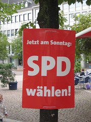 Wahlplakat: Jetzt am Sonntag SPD wählen!