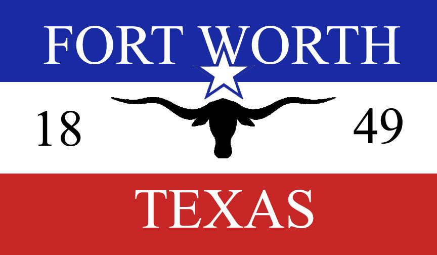 Texas Tx Blue And Green Fort Worth Flag Sticker.