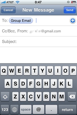 Screenshots for article on using email groups in iPhone Mail