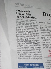 WAZ-Artikel: "Hansestadt Breckerfeld ist schuldenfrei"