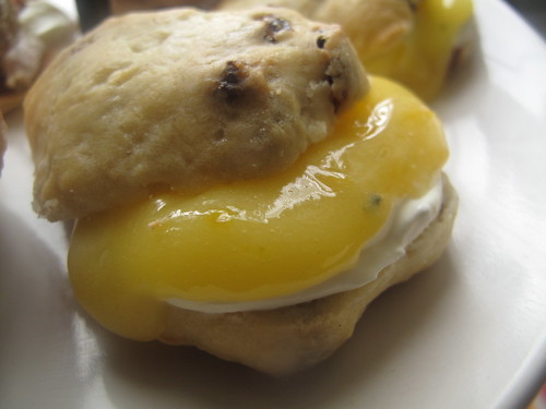 Scones with lemon thyme curd and cream