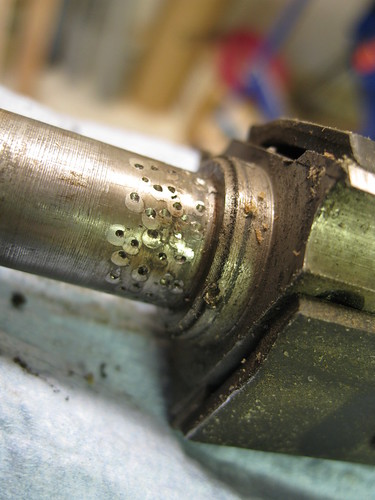pitted shaft closeup