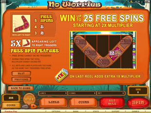 free No Worries slot free spins