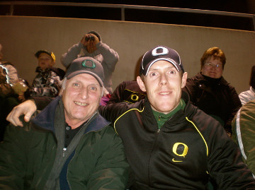 Pat and Dad at Duck's game