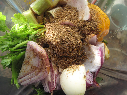 Ingredients for Thai green curry paste
