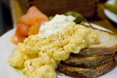 Steamed Scrambled Eggs with Lox