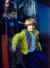 Scott Alan Miller and Amy Hobbs Disembarking Train