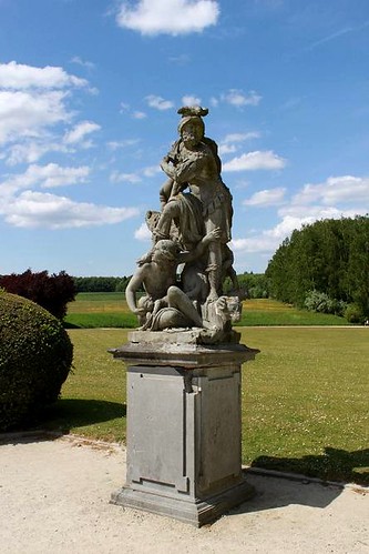 beautiful statue at castle close to Brussels