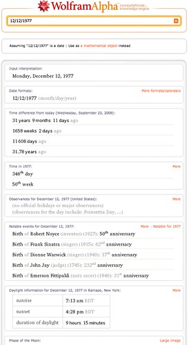Wolfram Alpha Birthday